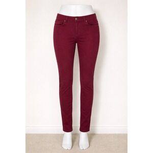 Liz Claiborne Womens Burgundy Soft  Pants Size 8 Stretch Cotton Twill Mid Rise